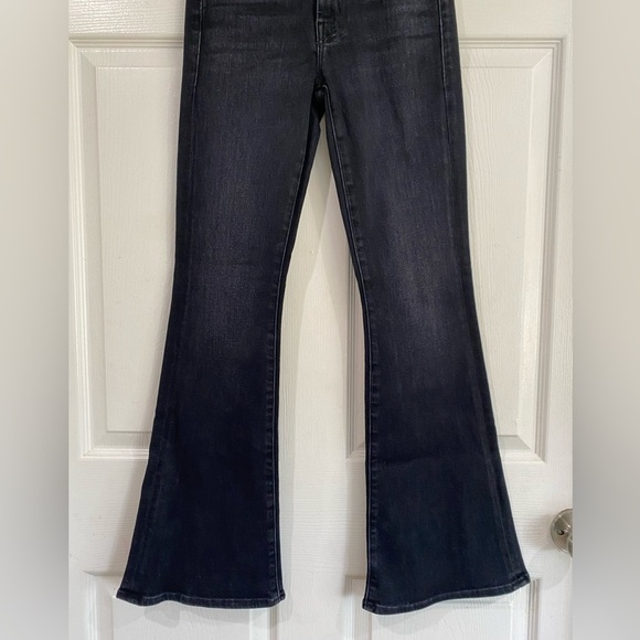 Mother The Weekender Fray Jeans In Deep End Dark Gray Wash Size 24 Flare - Picture 5 of 14